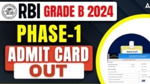 RBI Officer Grade B Admit Card 2025 Download