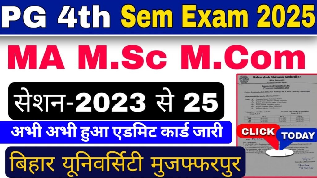 BRABU PG 4th Semester Admit Card 2023-25 download link Active