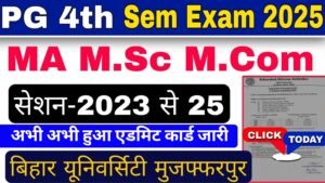 BRABU PG 4th Semester Admit Card 2023-25 download link Active
