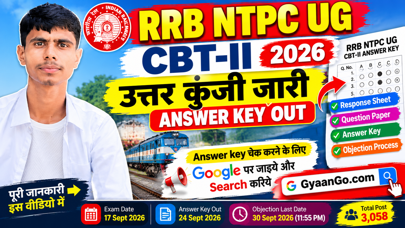 RRB NTPC UG CBT-II Answer Key 2026 Out