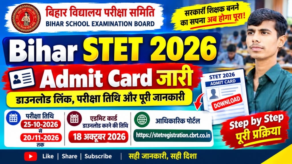 STET 2026 Admit Card Out