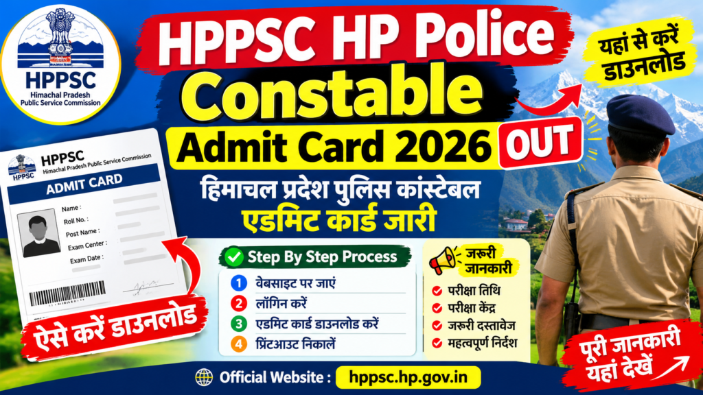 HPPSC HP Police Constable Admit Card 2026 OUT